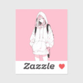 Pastel Pink シール｜寿司娘ステッカー GenerativeAI Sticker (Vel)