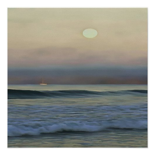 Pastel Pink and Blue Dalyan Beach Sunset Poster (Voorkant)