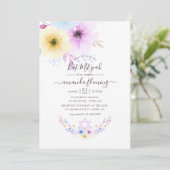 Pastel Pink and Blue Floral Bat Mitzvah Kaart (Staand voorkant)