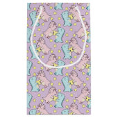 Pastel Pink And Blue Romantic Dinosaur Klein Cadeauzakje (Achterkant)