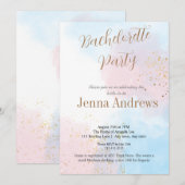 Pastel Pink and Blue Waterverf Bachelorette Party Kaart (Voorkant / Achterkant)