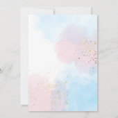 Pastel Pink and Blue Waterverf Wedding Invitation Kaart (Achterkant)