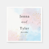 Pastel Pink and Blue Waterverf Wedding Napkins Servet (Voorkant)