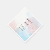 Pastel Pink and Blue Waterverf Wedding Napkins Servet (Hoek)
