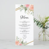 Pastel Pink and Gold Wedding Menus Menu (Staand voorkant)