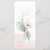 Pastel Pink and Green Roses Wedding Menu (Achterkant)