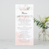 Pastel Pink and Green Roses Wedding Menu (Staand voorkant)