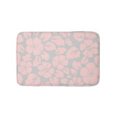 Pastel Pink and Grey Floral Monogram Badmat (Voorkant)