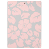 Pastel Pink and Grey Floral Monogram Klembord (Achterkant)