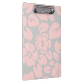 Pastel Pink and Grey Floral Monogram Klembord (Rechts)