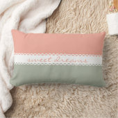 Pastel Pink and Grey Sweet Dreams Ribbon Kussen (Deken)