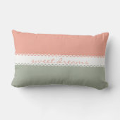 Pastel Pink and Grey Sweet Dreams Ribbon Kussen (Achterkant)