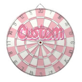 Pastel Pink And White Customizable Text Dartbord (Voorkant)