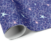 Pastel Pink Aqua Stars Blue Sky  Cadeaupapier (Rol Hoek)