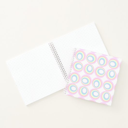 Pastel Pink Aqua Yellow Rainbow Circles Journal Notitieboek (Binnen)