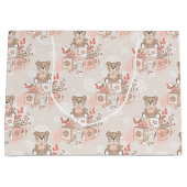 PASTEL PINK BABY BLOCKS TEDDY BEARS FLOWERS GROOT CADEAUZAKJE (Voorkant)