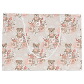 PASTEL PINK BABY BLOCKS TEDDY BEARS FLOWERS GROOT CADEAUZAKJE (Achterkant)