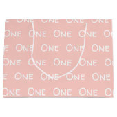 Pastel Pink Baby Girl Eerste verjaardag Groot Cadeauzakje (Voorkant)