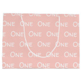 Pastel Pink Baby Girl Eerste verjaardag Groot Cadeauzakje (Achterkant)