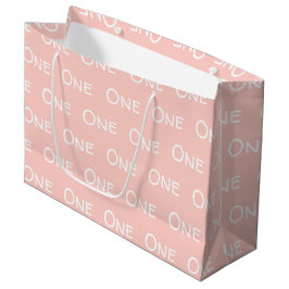 Pastel Pink Baby Girl Eerste verjaardag Groot Cadeauzakje