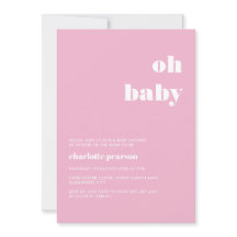 Pastel Pink Baby shower Uitnodiging