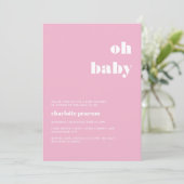 Pastel Pink Baby shower Uitnodiging (Staand voorkant)