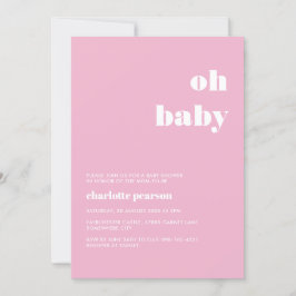 Pastel Pink Baby shower Uitnodiging