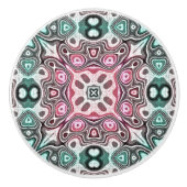 Pastel Pink Blauwgroen Blauw Groen Hip  Kunstmotif Keramische Knop (Voorkant)