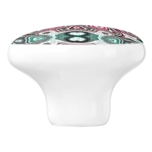 Pastel Pink Blauwgroen Blauw Groen Hip Kunstmotif Keramische Knop (Zijkant)