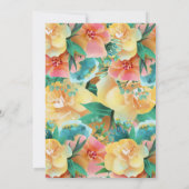 Pastel Pink Blauwgroen Gele Floral Weddenschap Kaart (Achterkant)