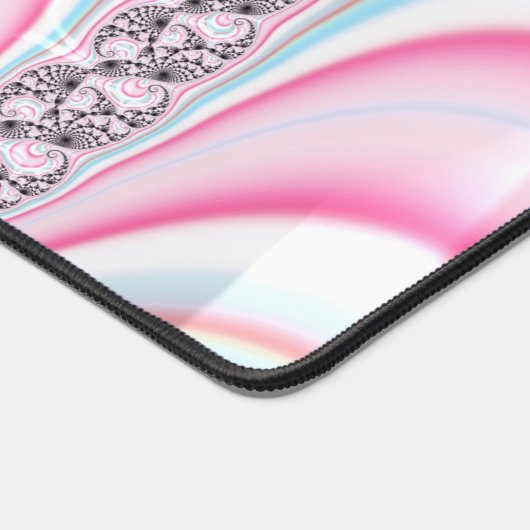 Pastel Pink Blue Candy Cane Spiral Fractal Bureaumat (Hoek)