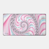 Pastel Pink Blue Candy Cane Spiral Fractal Bureaumat (Voorkant)