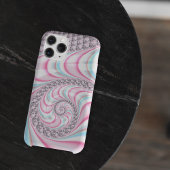 Pastel Pink Blue Candy Cane Spiral Fractal Case-Mate iPhone Case