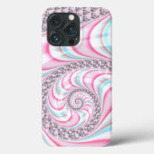 Pastel Pink Blue Candy Cane Spiral Fractal Case-Mate iPhone Case (Achterkant)