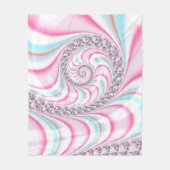 Pastel Pink Blue Candy Cane Spiral Fractal Fleece Deken (Voorkant)