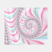 Pastel Pink Blue Candy Cane Spiral Fractal Fleece Deken (Voorkant (Horizontaal))