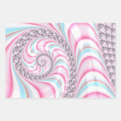 Pastel Pink Blue Candy Cane Spiral Fractal Inpakpapier Vel (Voorkant)