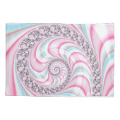 Pastel Pink Blue Candy Cane Spiral Fractal Kussensloop (Achterkant)