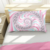 Pastel Pink Blue Candy Cane Spiral Fractal Kussensloop