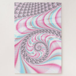 Pastel Pink Blue Candy Cane Spiral Fractal Legpuzzel