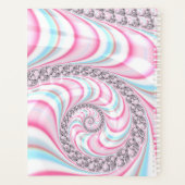 Pastel Pink Blue Candy Cane Spiral Fractal Planner (Achterkant)