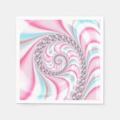 Pastel Pink Blue Candy Cane Spiral Fractal Servet (Voorkant)