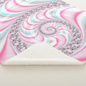 Pastel Pink Blue Candy Cane Spiral Fractal Sherpa Deken (3/4)