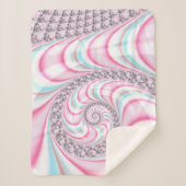 Pastel Pink Blue Candy Cane Spiral Fractal Sherpa Deken (Voorkant)