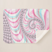 Pastel Pink Blue Candy Cane Spiral Fractal Sherpa Deken (Voorkant (horizontaal))
