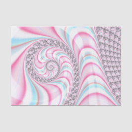 Pastel Pink Blue Candy Cane Spiral Fractal Tissuepapier