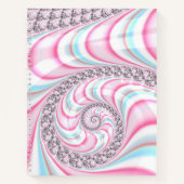 Pastel Pink Blue Candy Cane Spiral Fractal Wiskund Notitieboek (Voorkant)