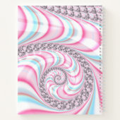 Pastel Pink Blue Candy Cane Spiral Fractal Wiskund Notitieboek (Achterkant)