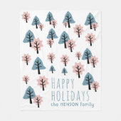 Pastel Pink Blue Cookie Bell Star Trees Kerstmis Fleece Deken (Voorkant)