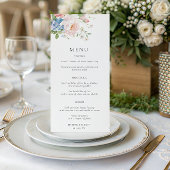 Pastel Pink & Blue Floral Spring Wedding Menu